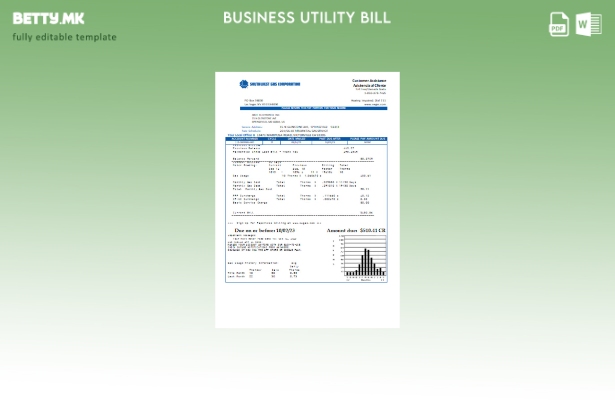 модерен стил Шаблон за деловна сметка на корпорација за комунални услуги Југозап